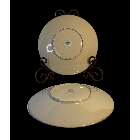 Pier 1 Imports Set-4 Sanctuary Starburst Cream Brown Coupe Dinner Plates 11.5" - Picture 4 of 8